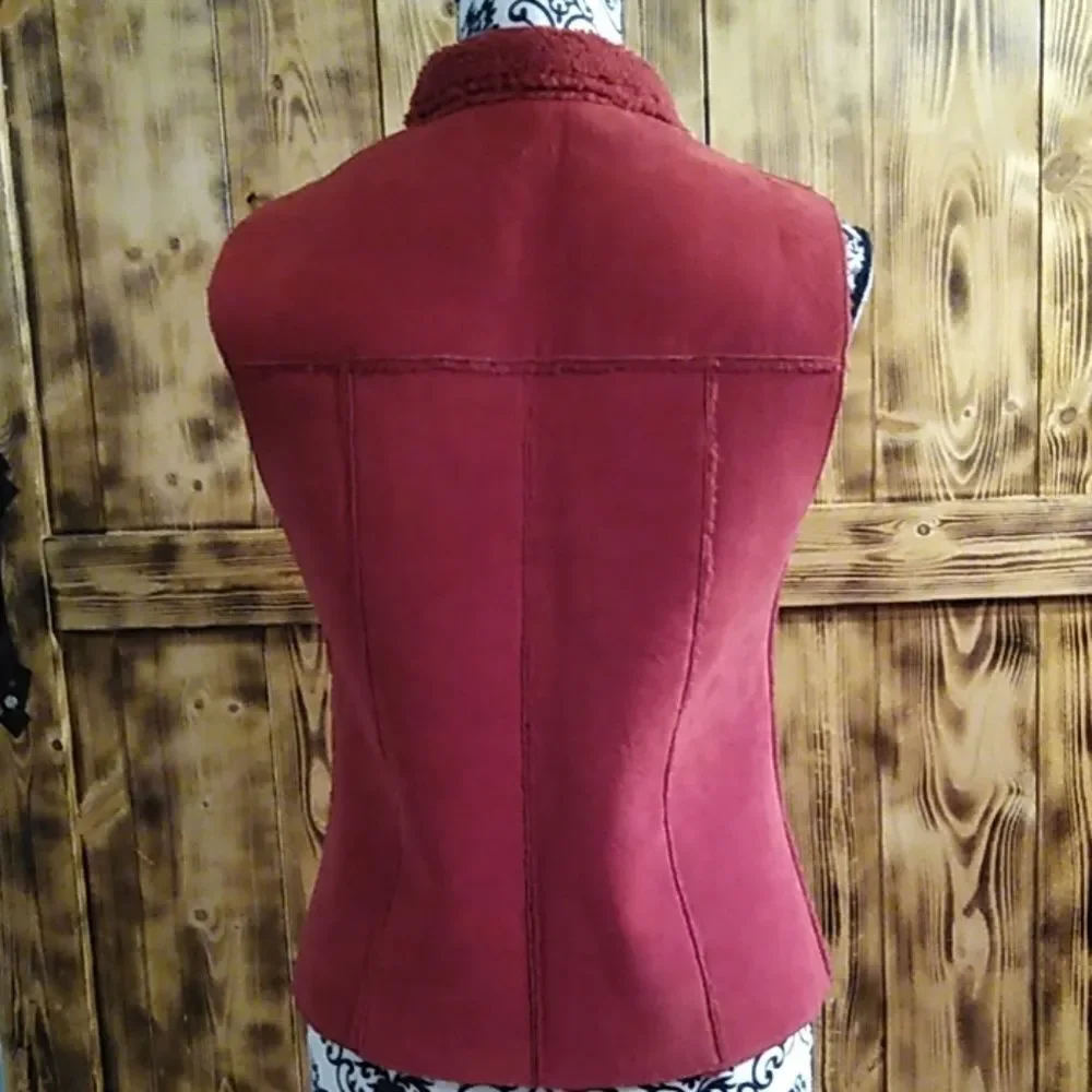 Express Size Small Red Leather Vest